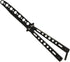 Butterfly Knife Trainer Practice Steel Metal Folding Knife Training Knife Unsharpened Blade (Black)...